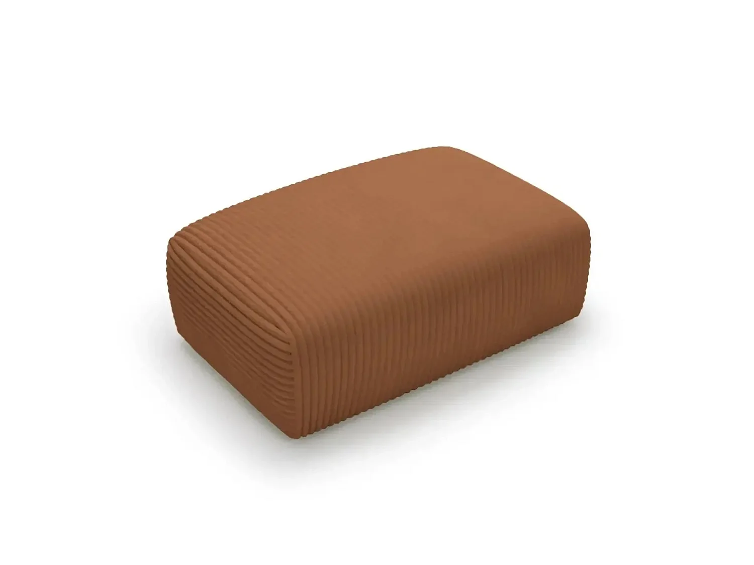 MILA - Pouf en velours côtelé Terracotta 110x72x40