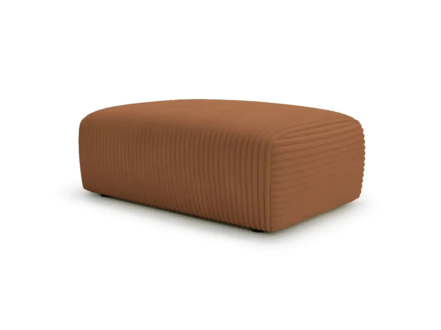 MILA - Pouf en velours côtelé Terracotta 110x72x40