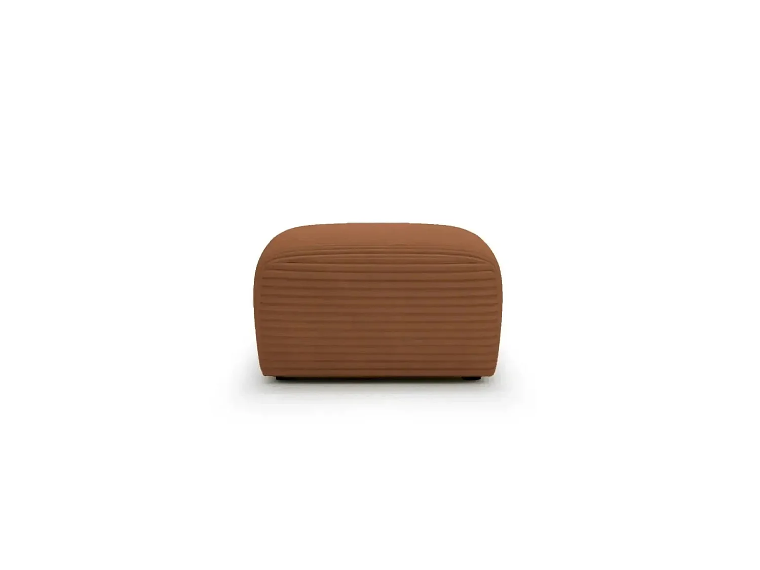 MILA - Pouf en velours côtelé Terracotta 110x72x40