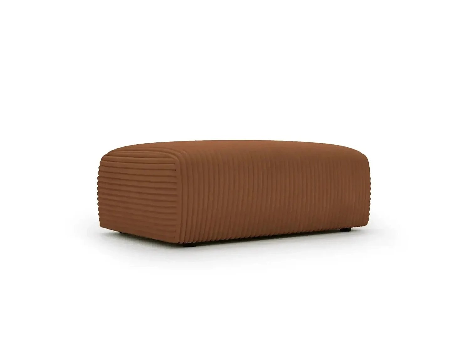 MILA - Pouf en velours côtelé Terracotta 110x72x40