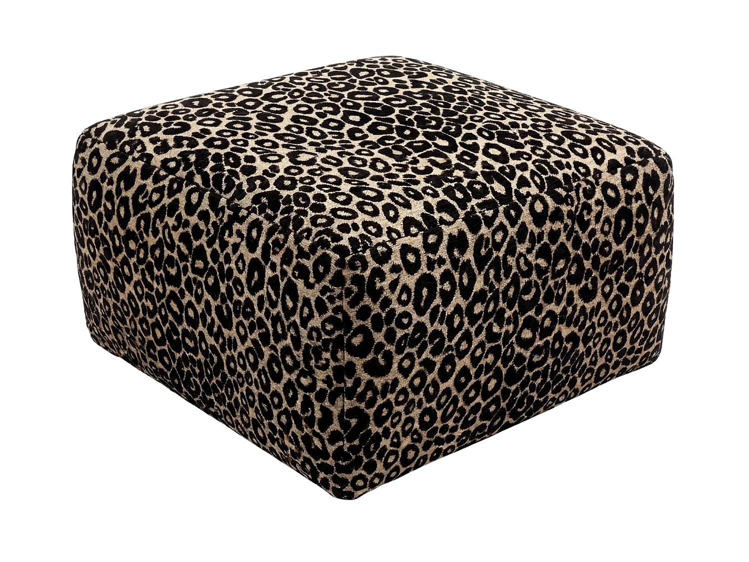 ELIO - Dierenprint stoffen poef Café 74x74x41 cm