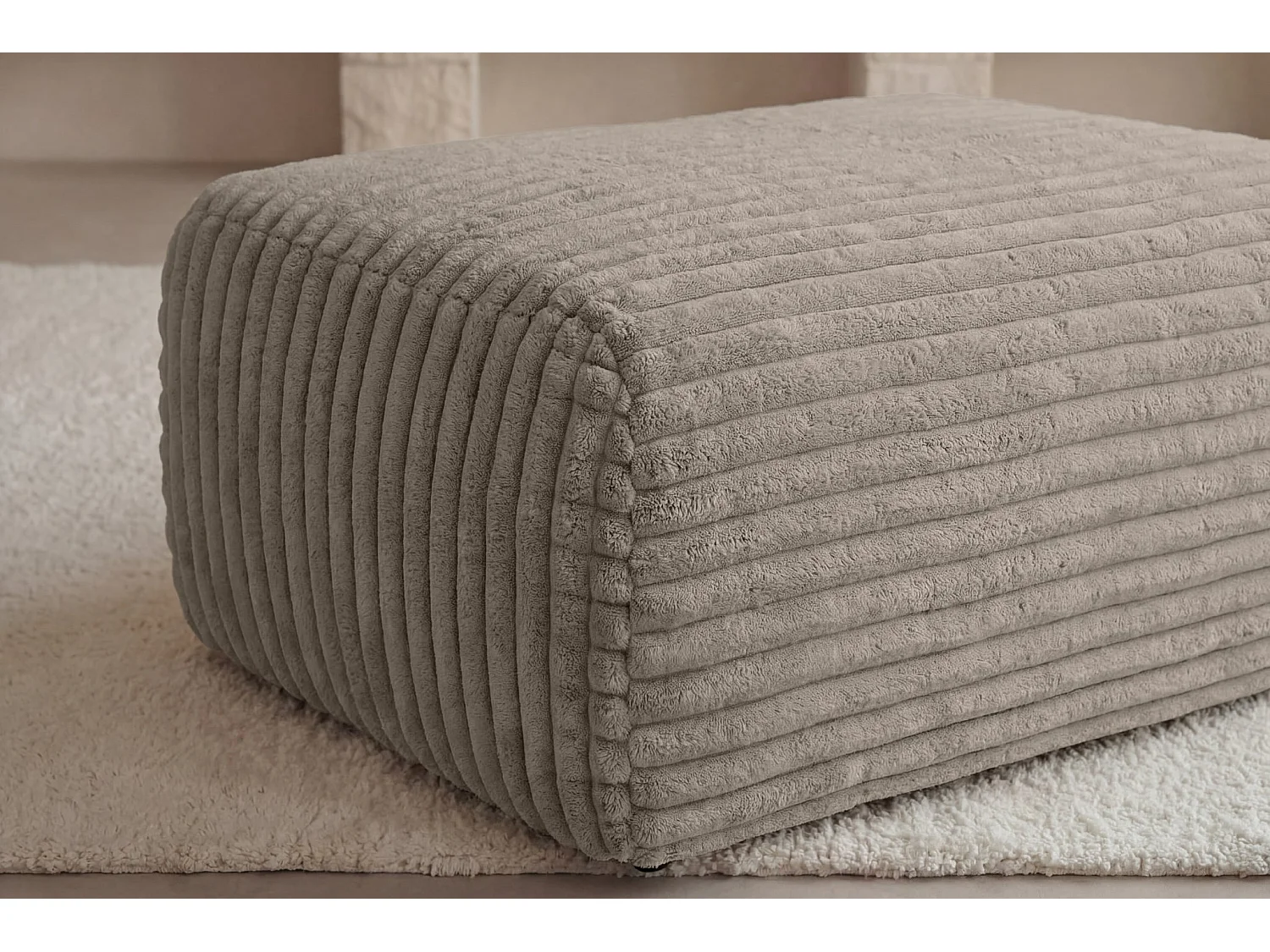 OLYMPE - Corduroy poef Café 100x68x42 cm