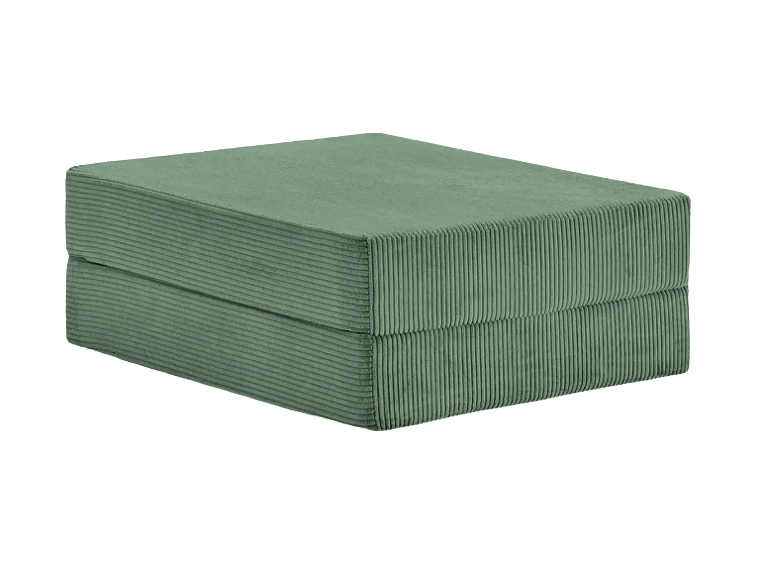COSIMA - Pouf en petit velours côtelé Vert sapin 100x80x34