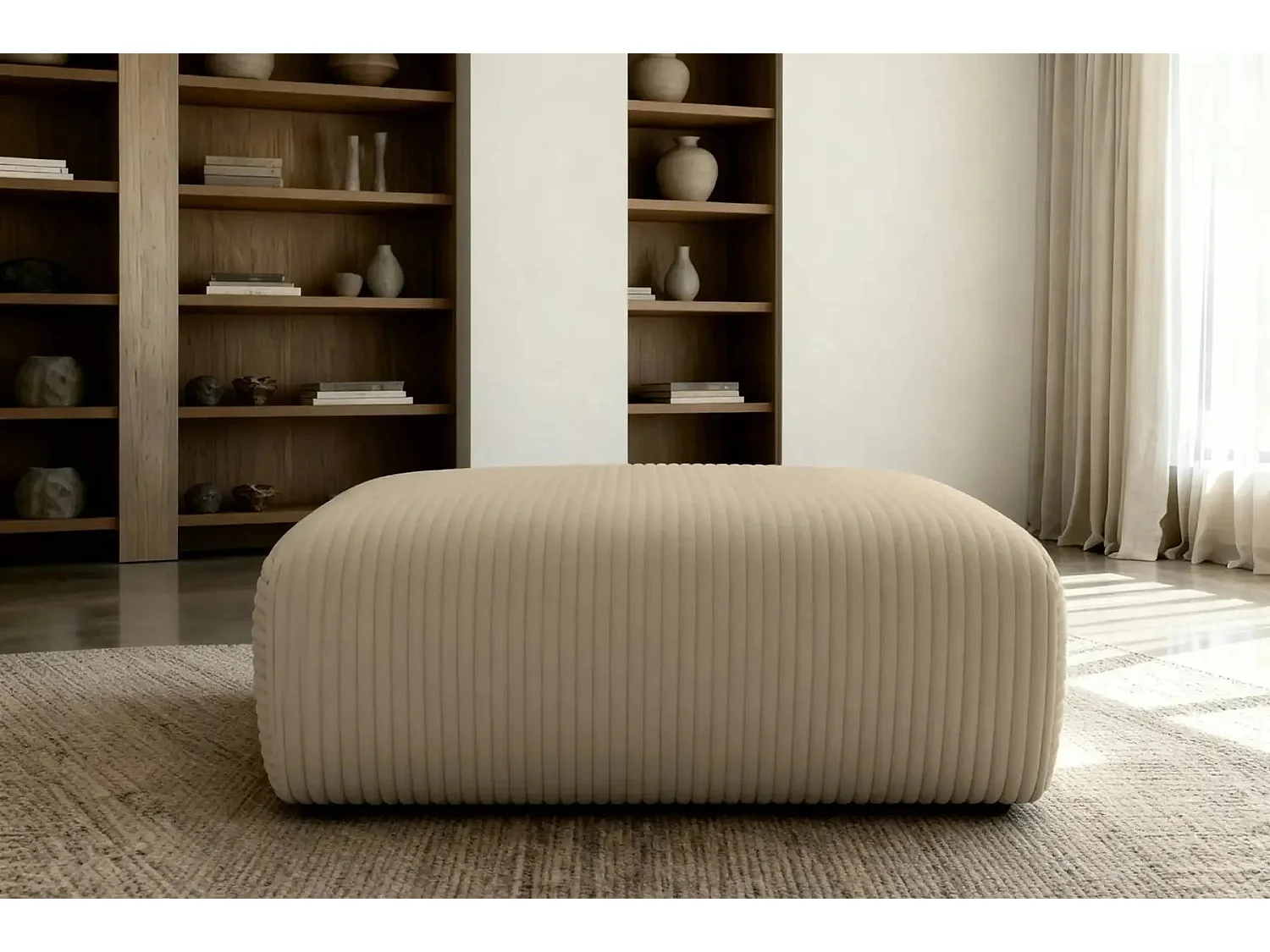 MILA - Café Poef van ribfluweel 110x72x40 cm