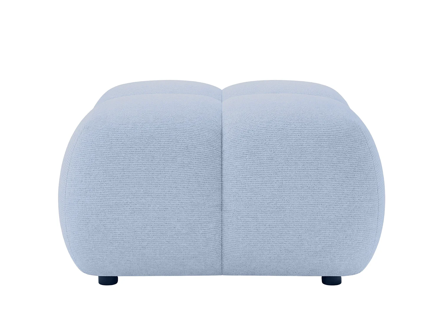 CONSTANCE - Pouf en tissu chenille Bleu clair 72x72x43.5