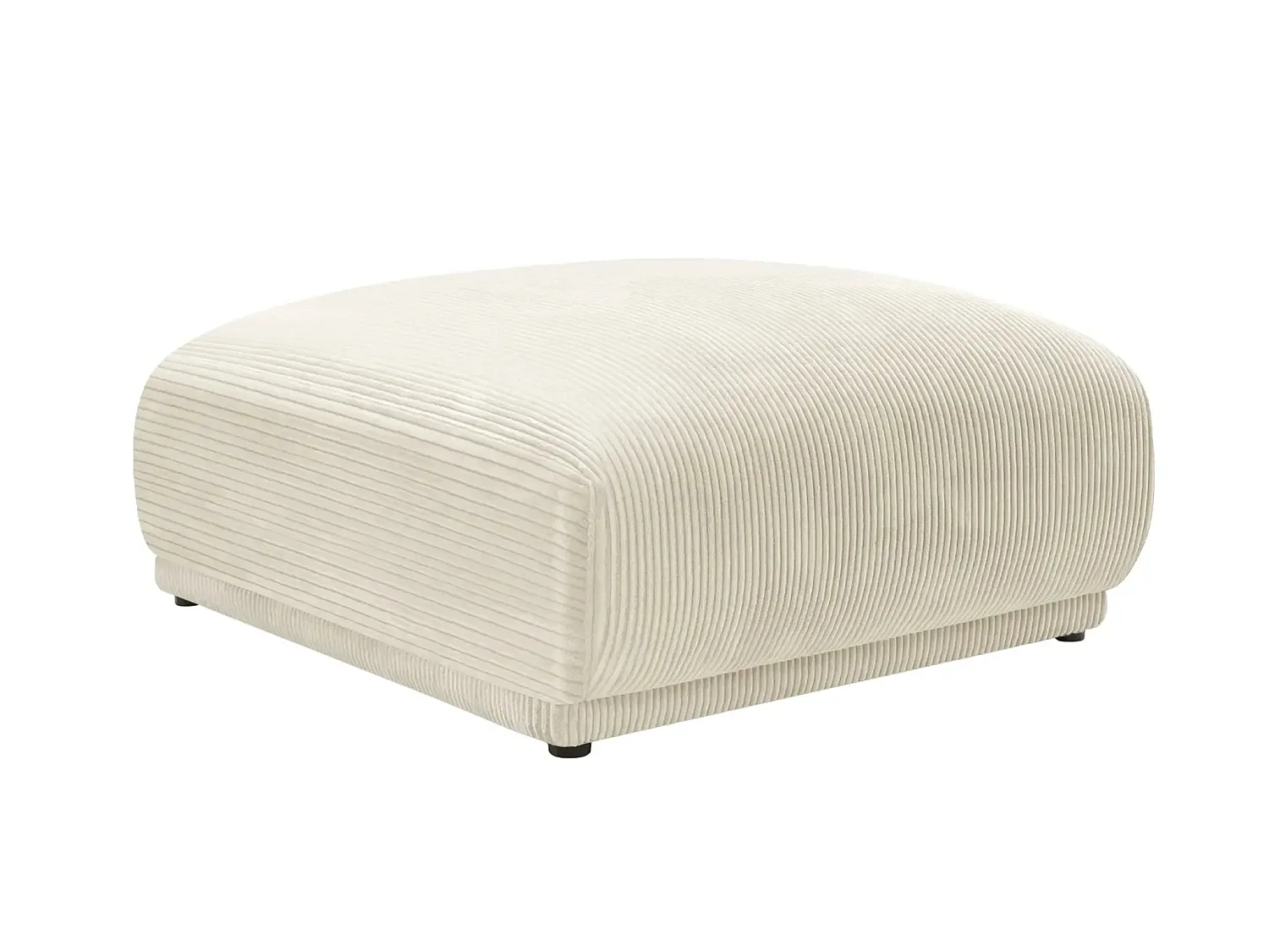 ROSALIE - Pouf en velours côtelé Beige 102x83x46