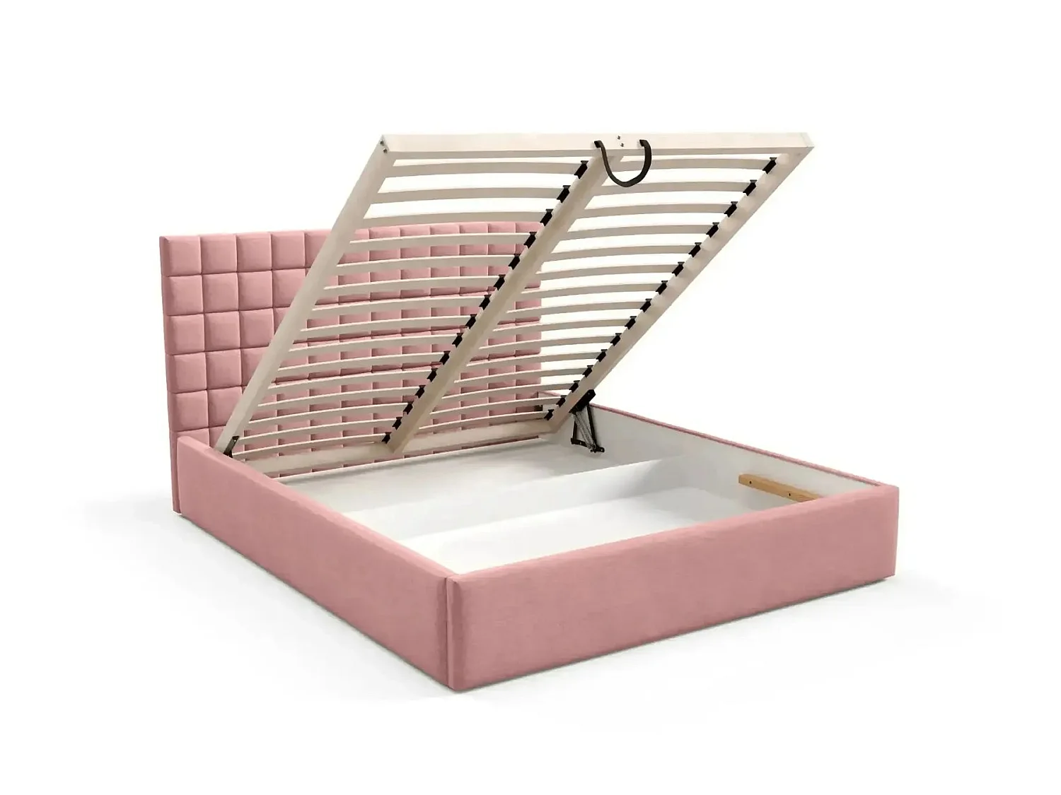 THELMA - Bedstee in roze fluweel 160x200cm