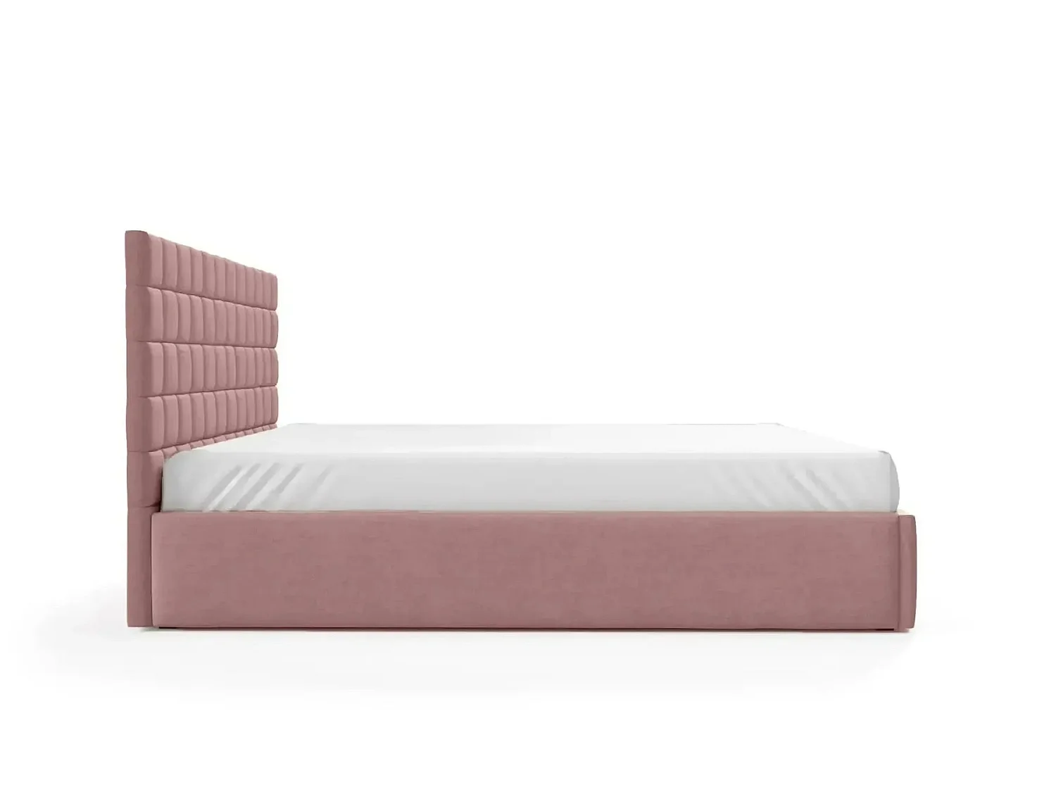 THELMA - Bedstee in roze fluweel 160x200cm