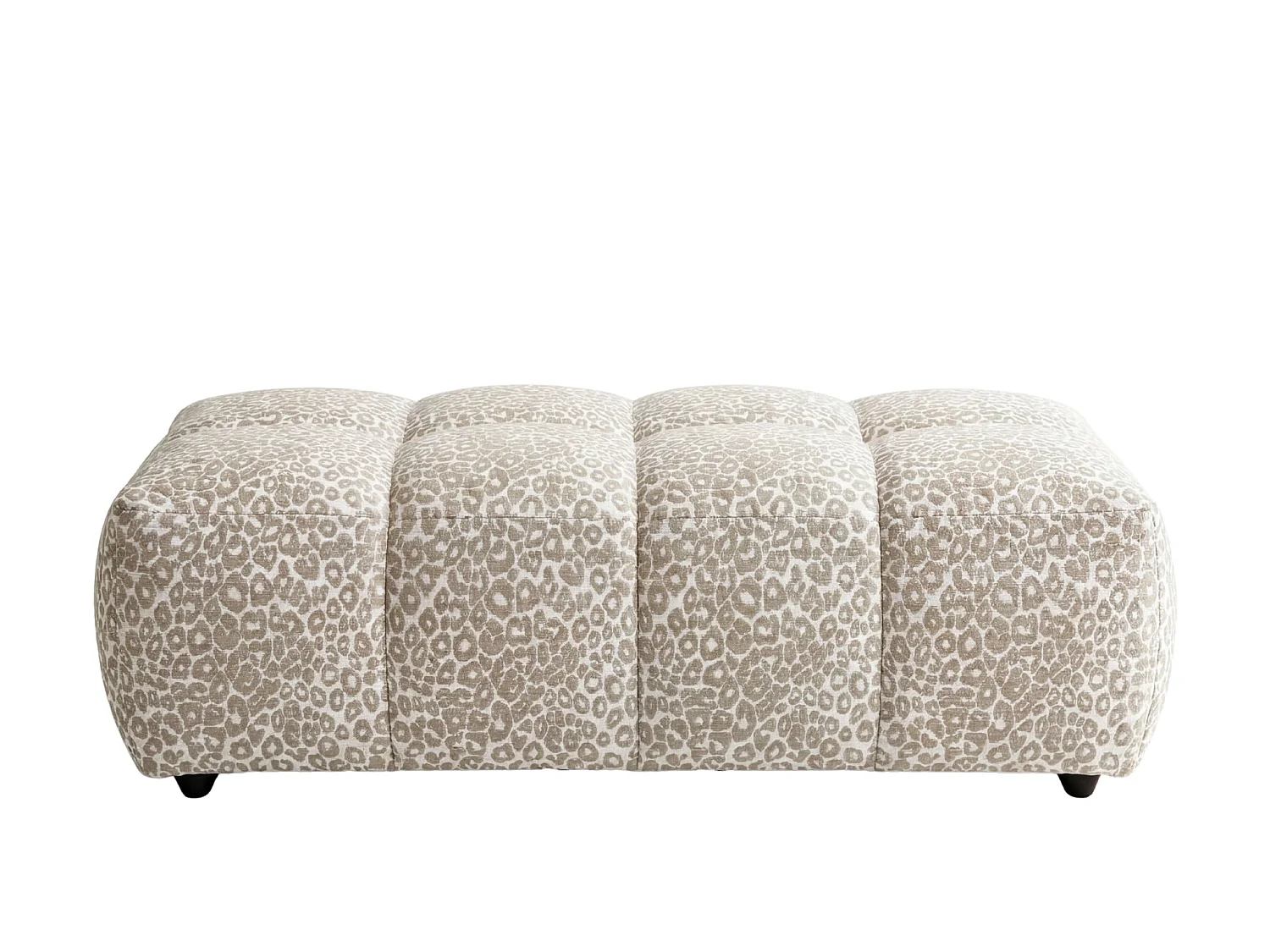 ALEXIA - Pouf en tissu imprimé animalier Beige 120x60x40