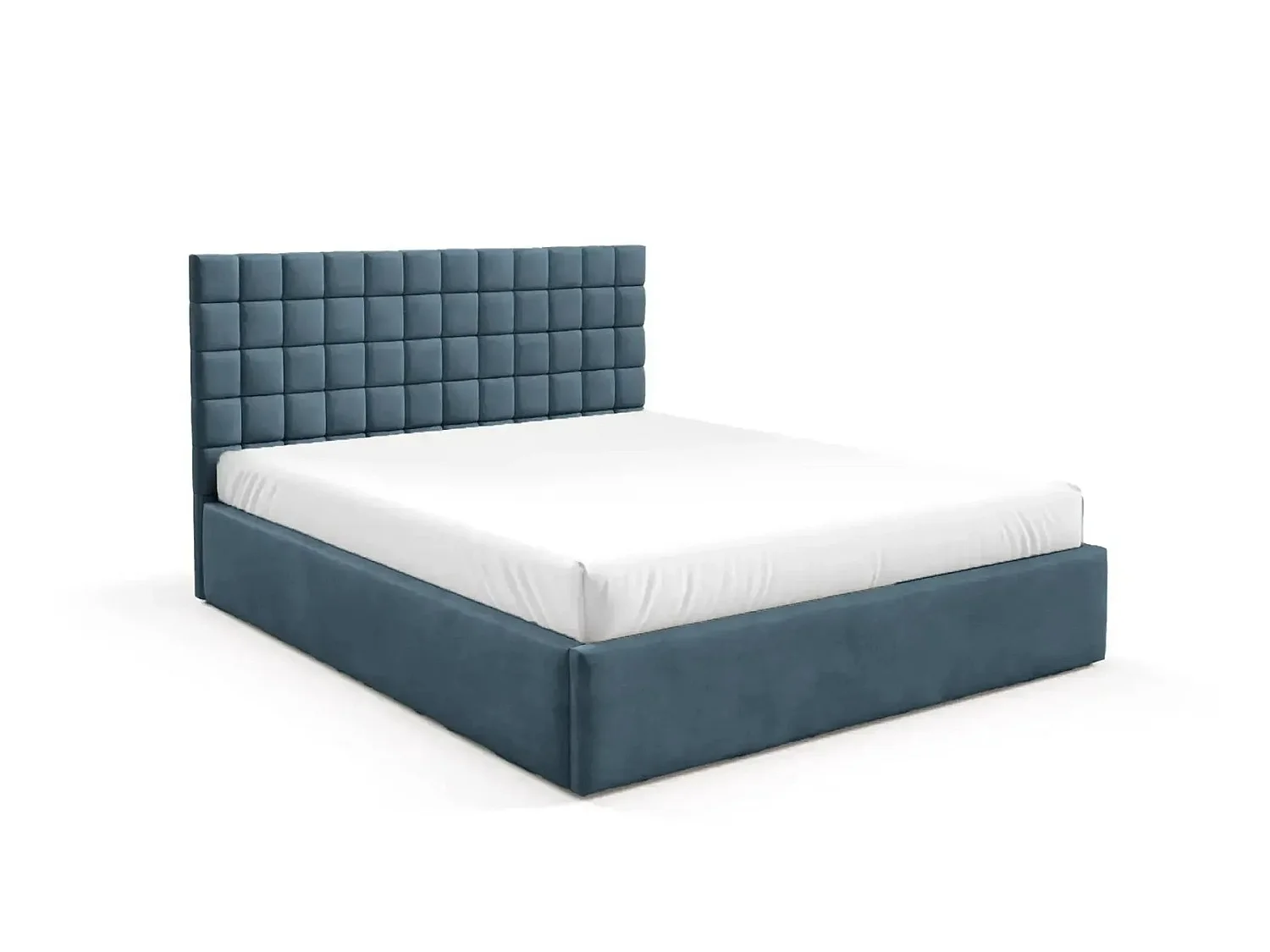 THELMA - Blauw fluwelen bed 160x200cm