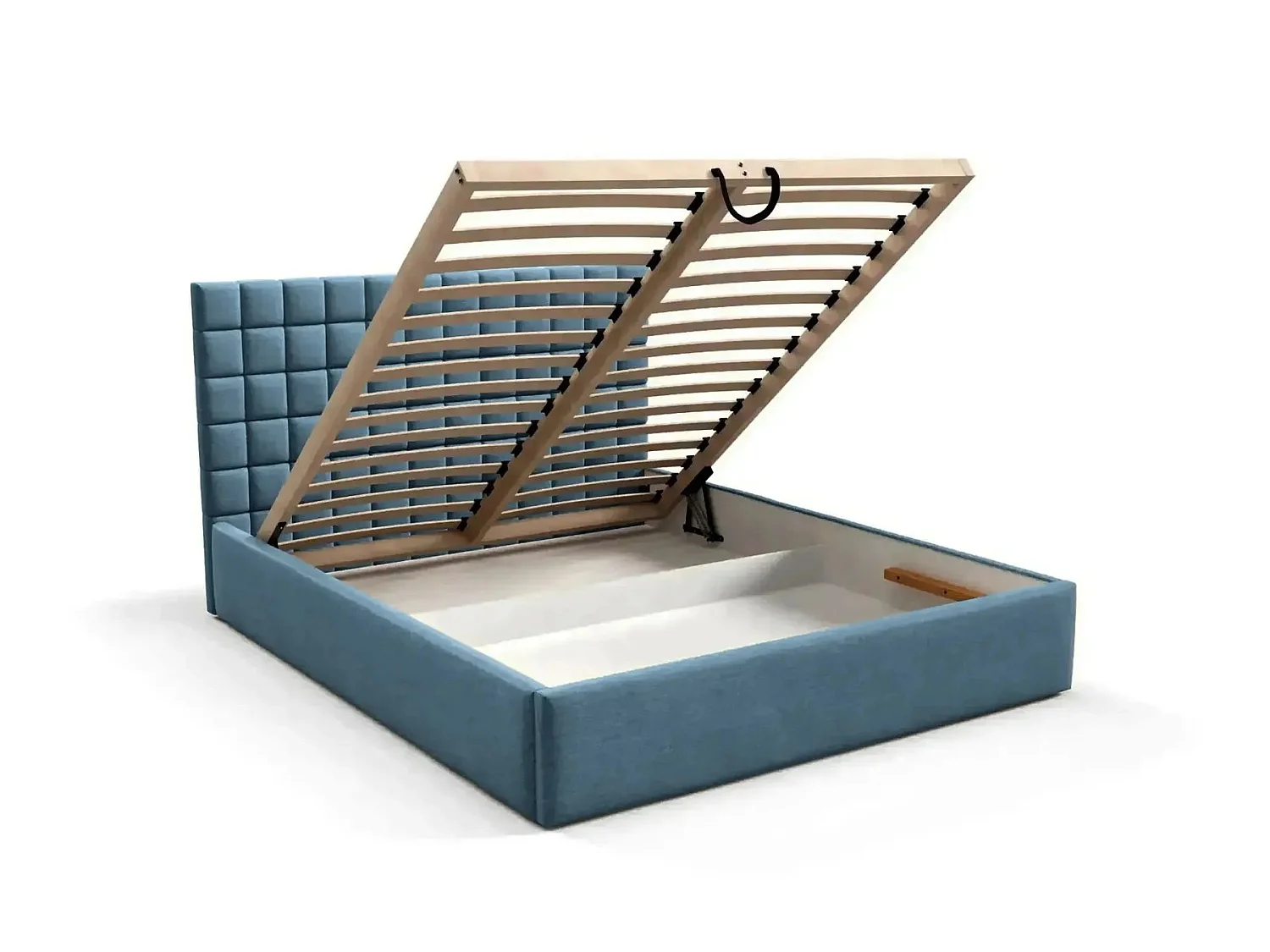 THELMA - Blauw fluwelen bed 160x200cm