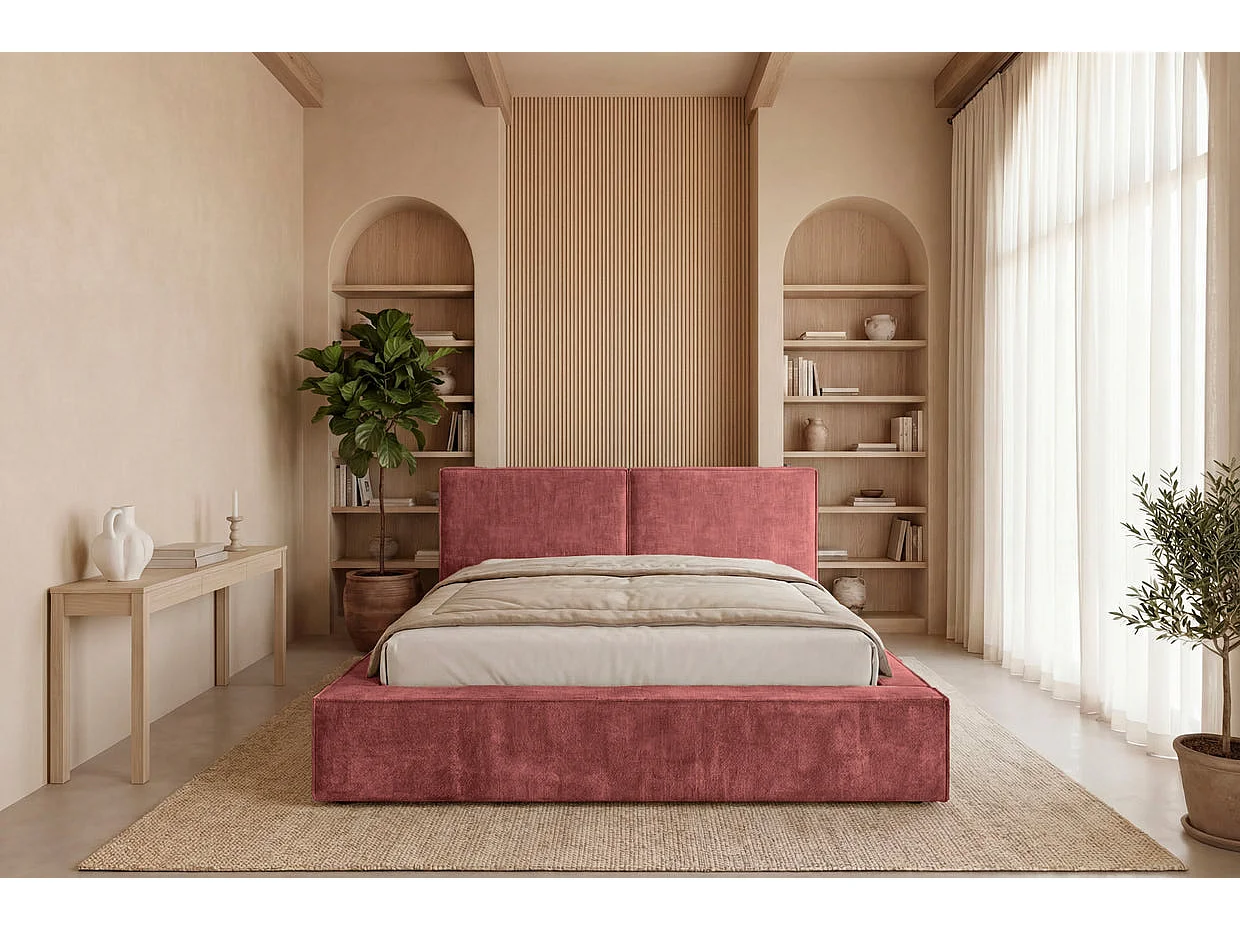 CELIA - Bedstee in roze fluweel 160x200