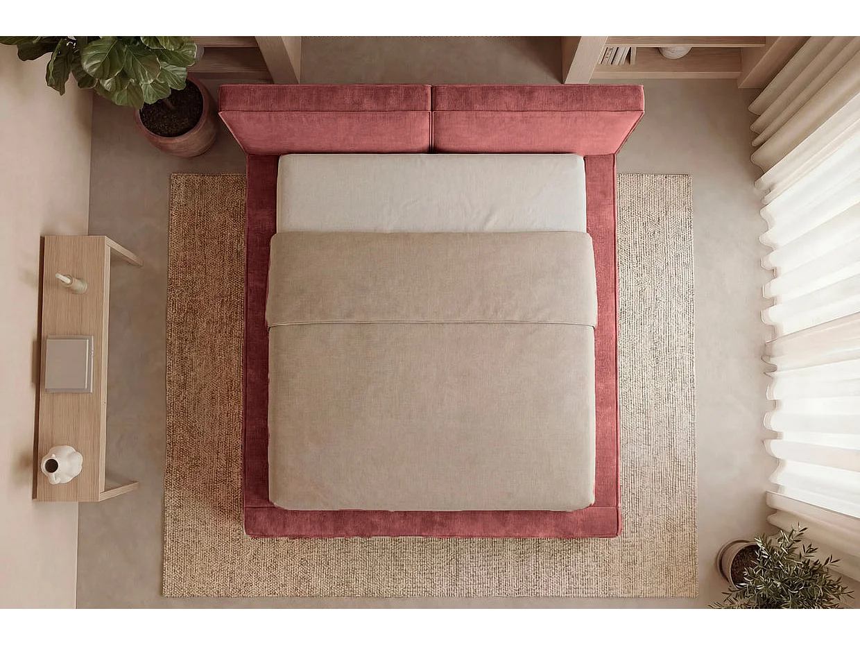 CELIA - Bedstee in roze fluweel 160x200