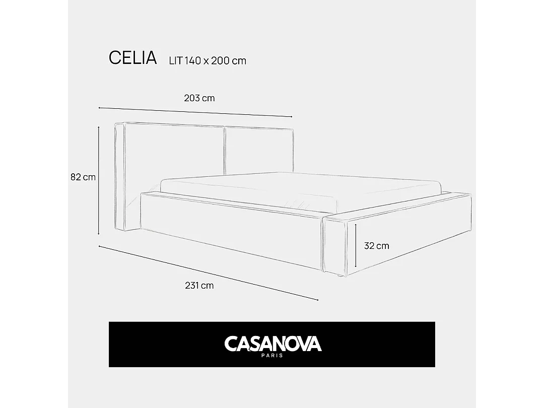 CELIA - Bedstee in roze fluweel 160x200