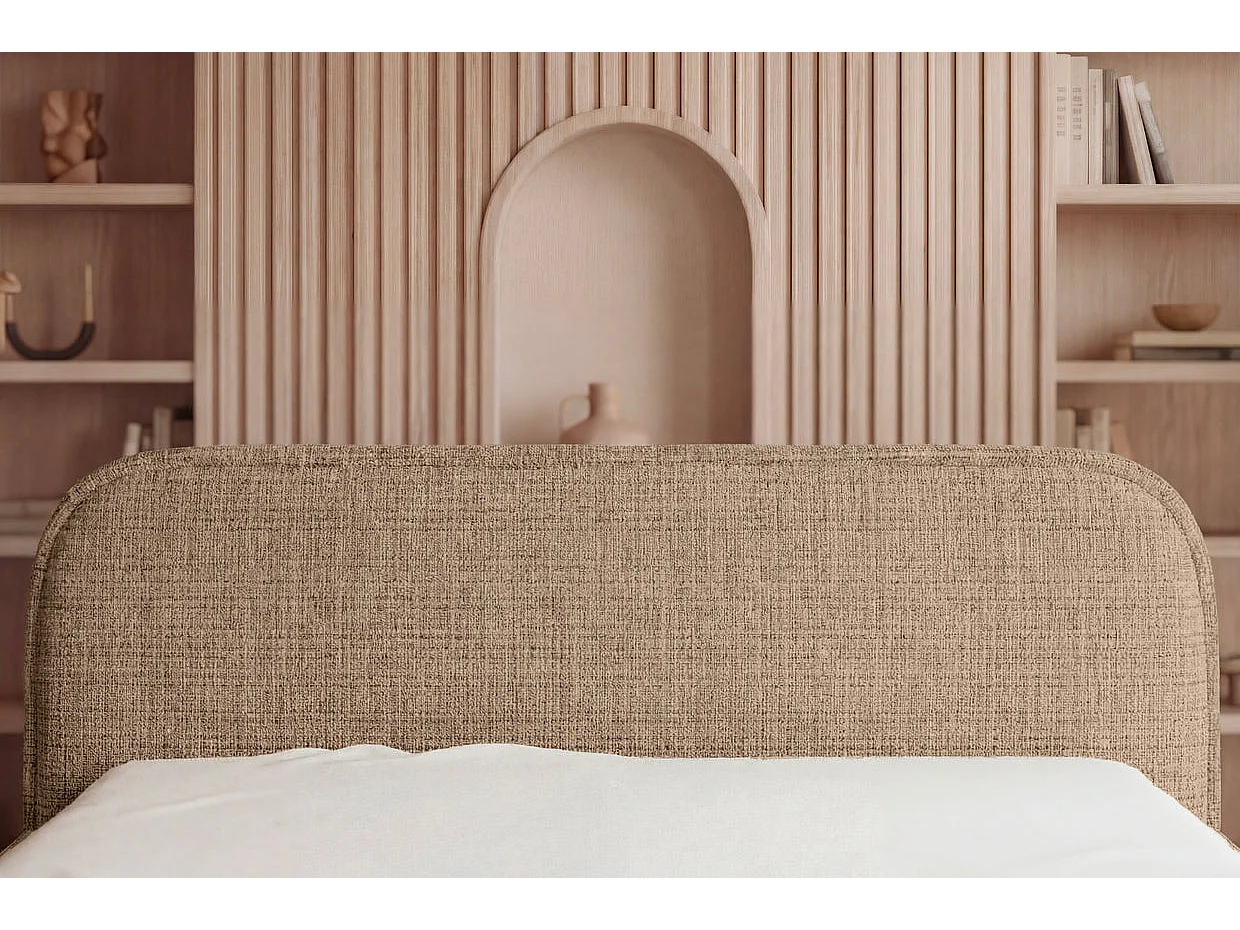 AURIA - Chenille stof commode bed Café 160x200