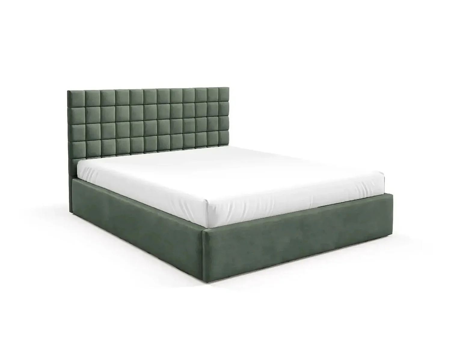 THELMA - Lit coffre tissu velours Vert 160x200cm