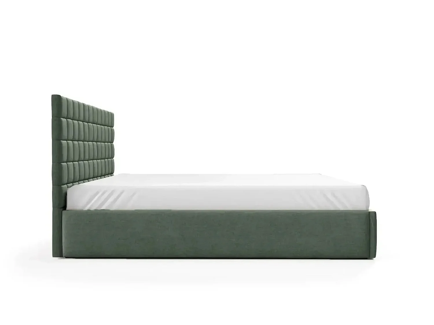 THELMA - Lit coffre tissu velours Vert 160x200cm