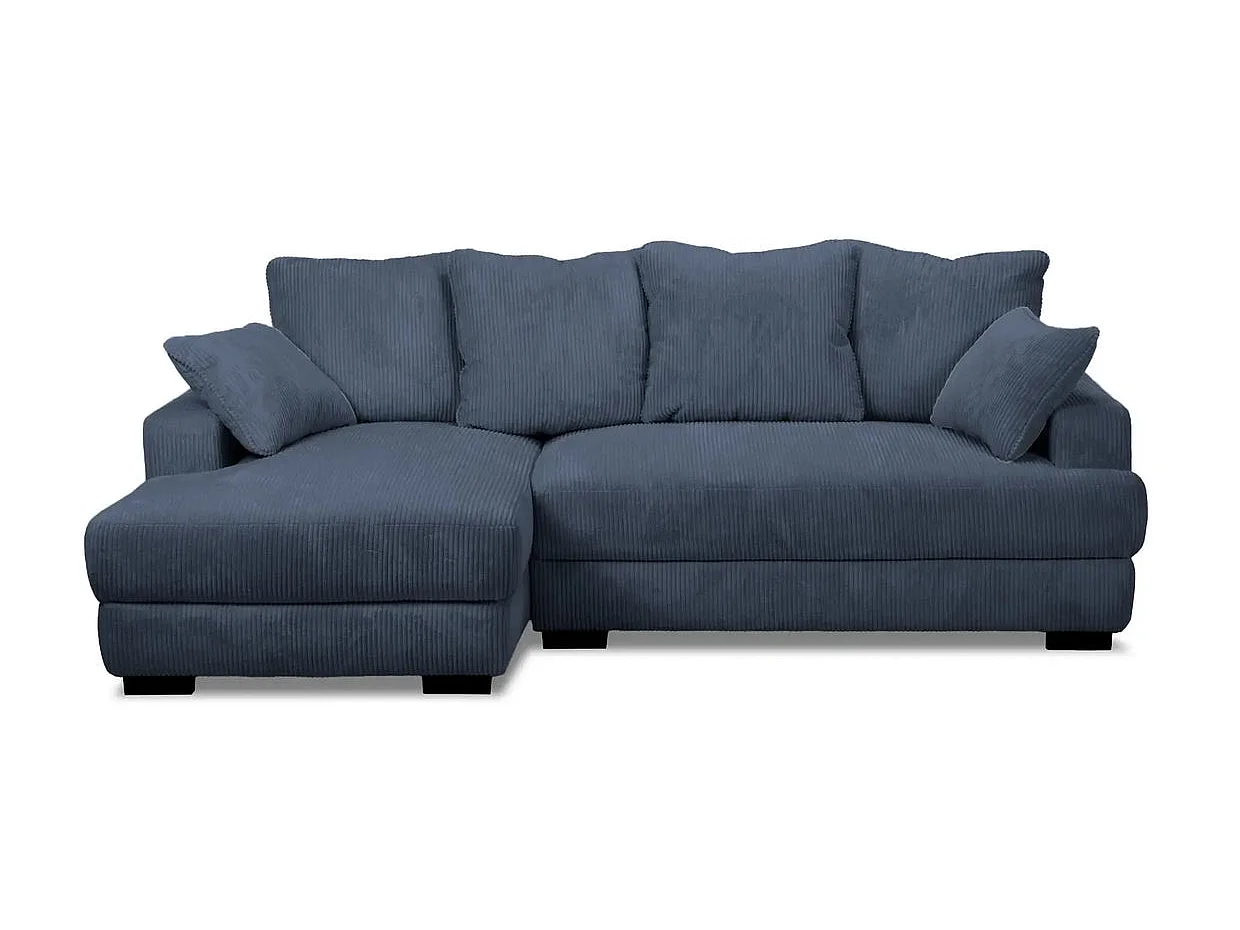 FAUSTINE - 4 zits corduroy hoekbank - Rechts - Blauw