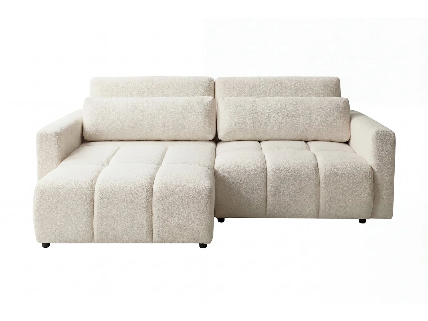 MAIA - Canapé amovible convertible tissu texturé 3 places - Beige