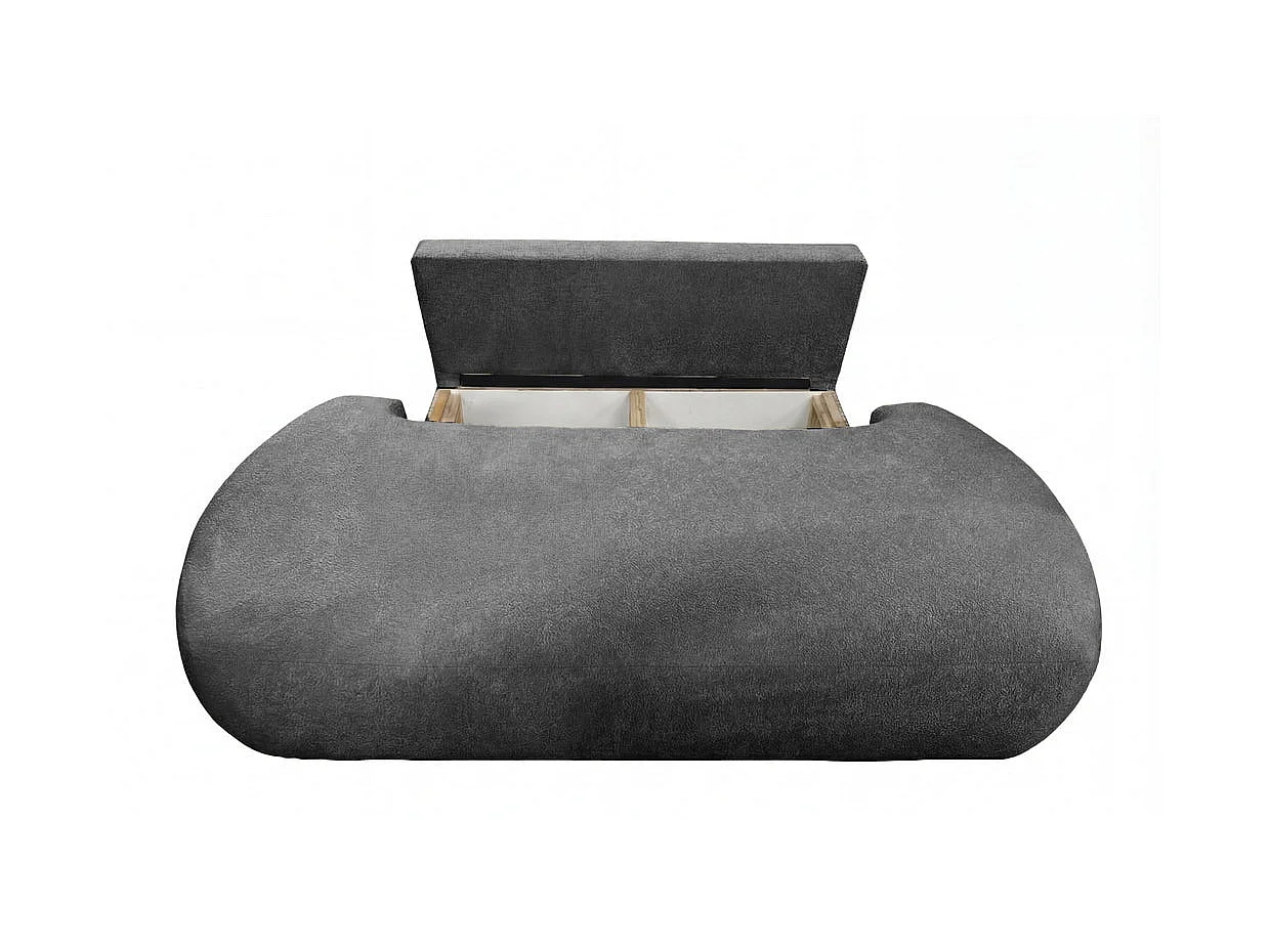 COLIN - Canapé droit convertible tissu texturé 2 places Gris foncé
