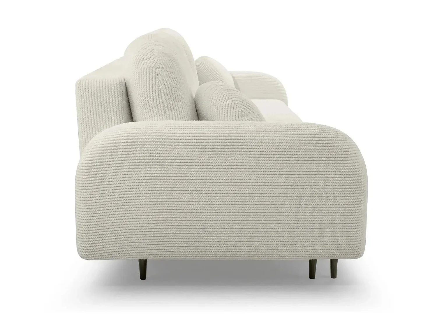ROXANE - Canapé droit convertible tissu bouclette 2 places Beige