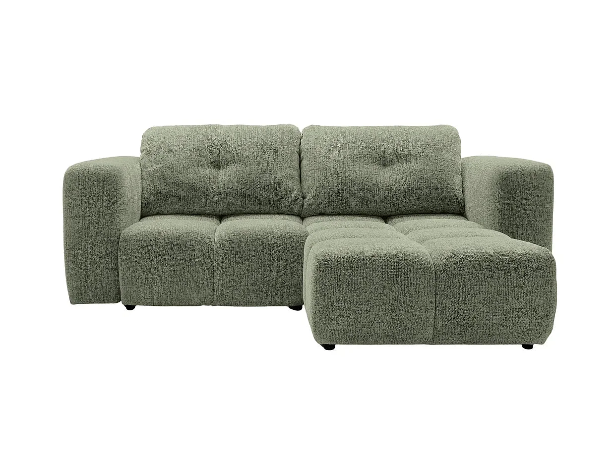 ROMY MINI - Canapé d'angle convertible tissu chenille 2 places Vert