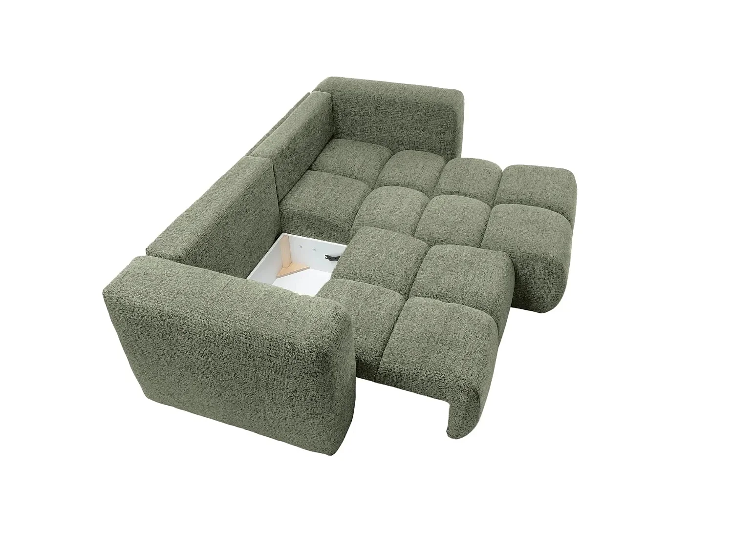 ROMY MINI - Canapé d'angle convertible tissu chenille 2 places Vert