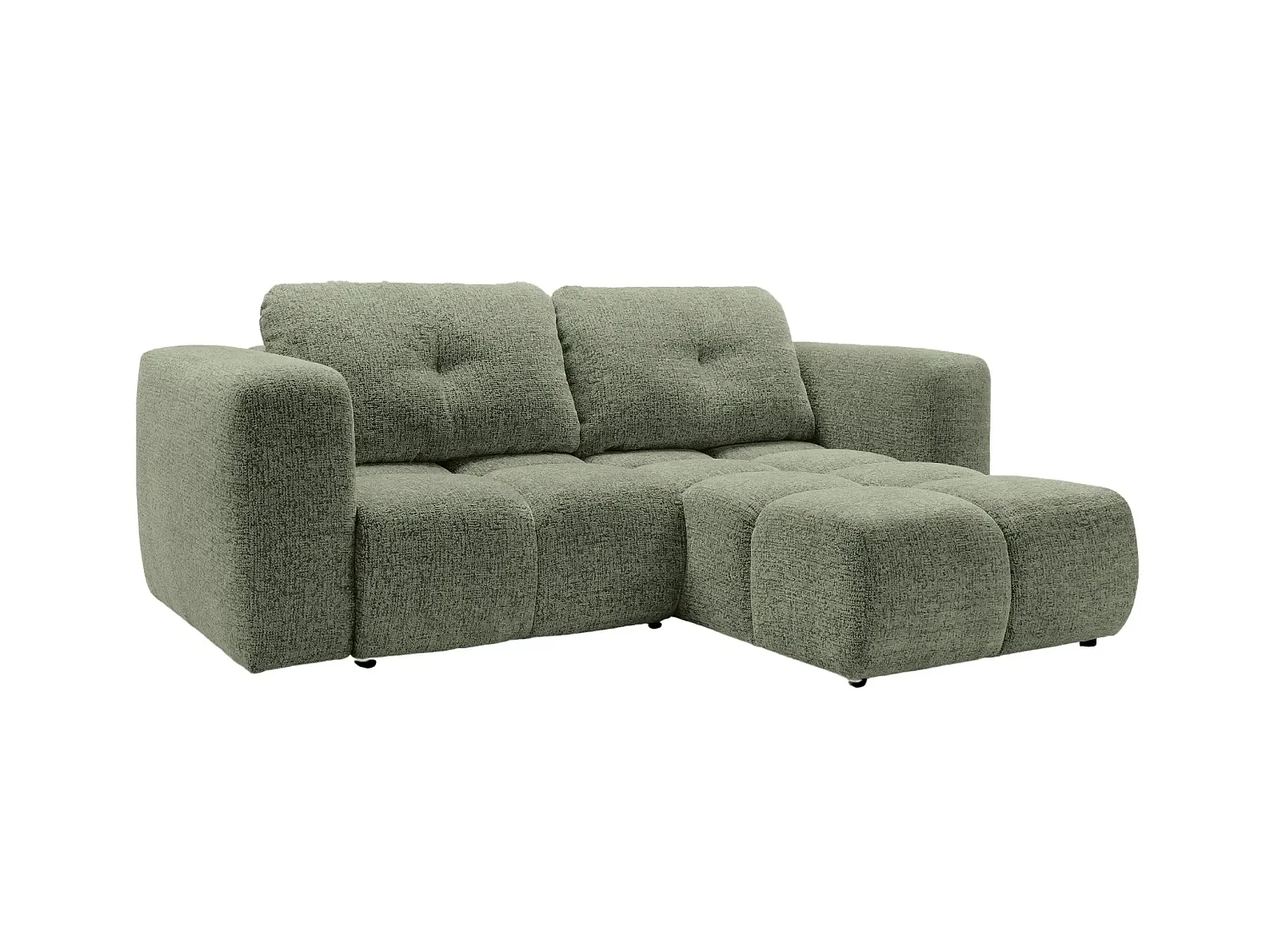ROMY MINI - Canapé d'angle convertible tissu chenille 2 places Vert