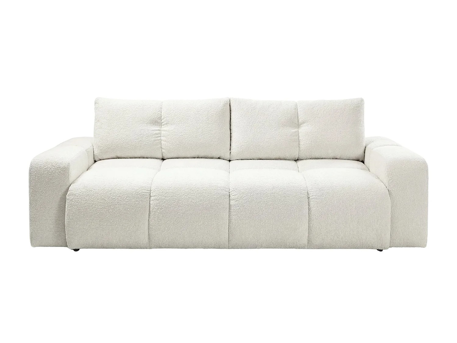 CONSTANCE - Canapé droit convertible tissu chenille 3 places Beige