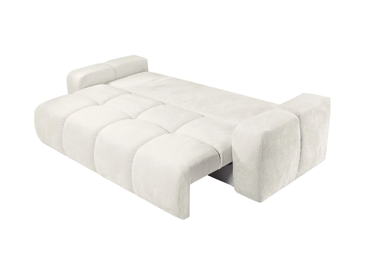 CONSTANCE - Canapé droit convertible tissu chenille 3 places Beige