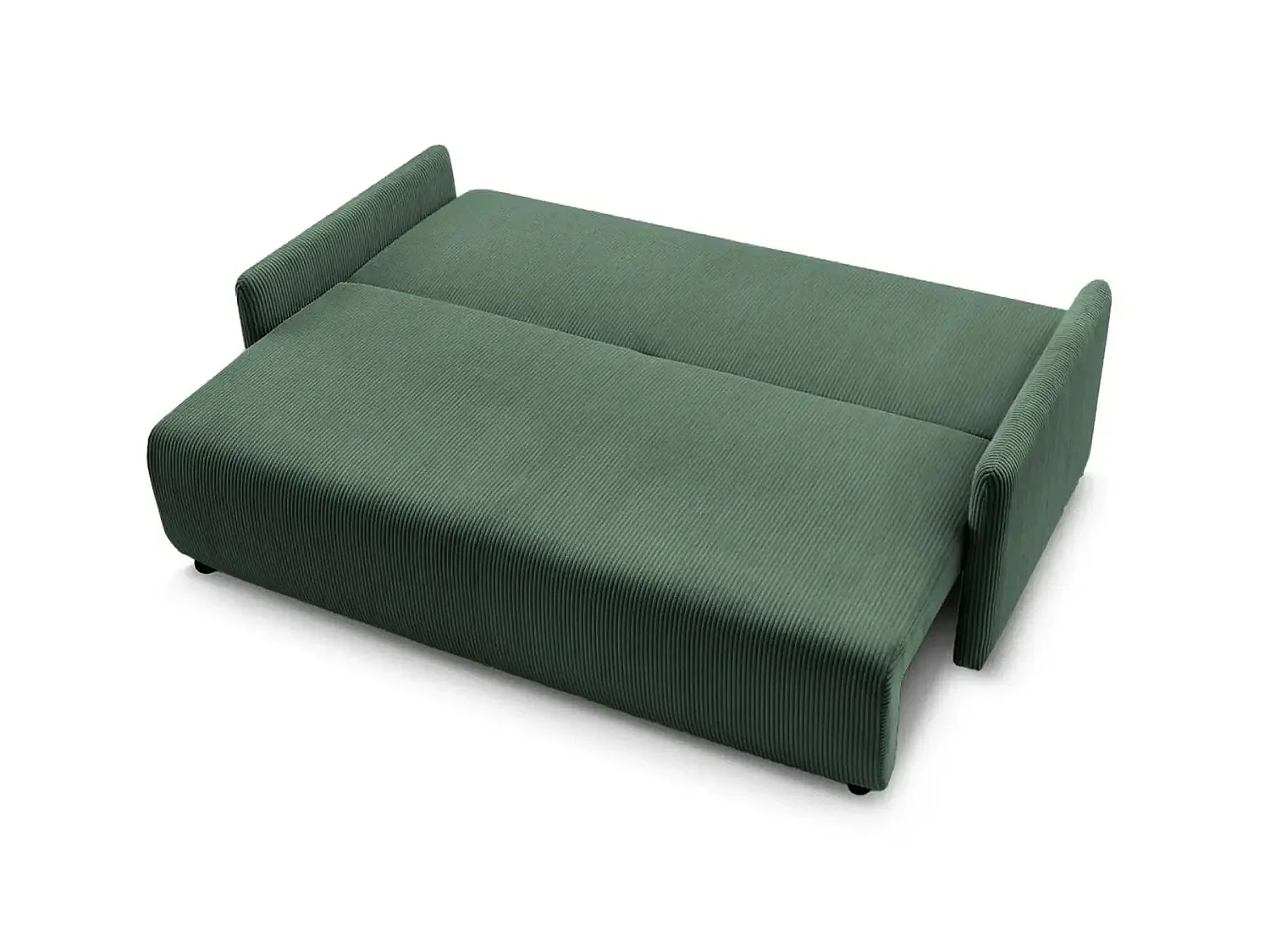 AXELLE - Canapé droit convertible velours côtelé 2 places - Vert sapin