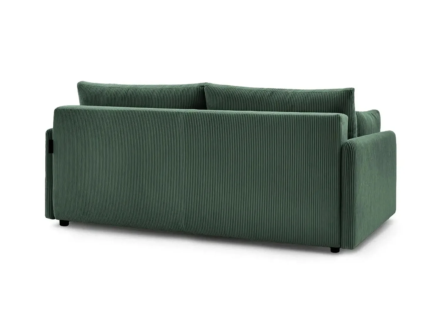 AXELLE - Canapé droit convertible velours côtelé 2 places - Vert sapin