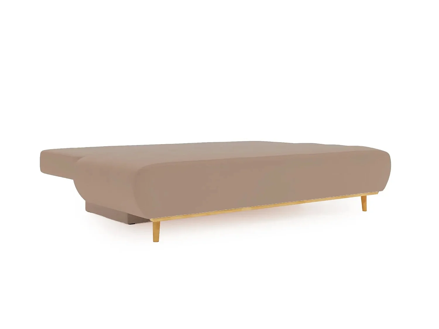 AMARO - Canapé droit convertible tissu velours 2 places Café