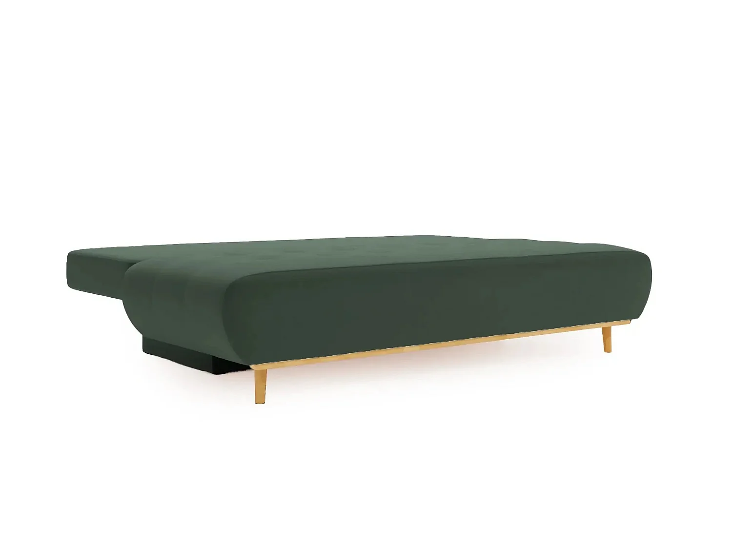 AMARO - Canapé droit convertible tissu velours 2 places Vert
