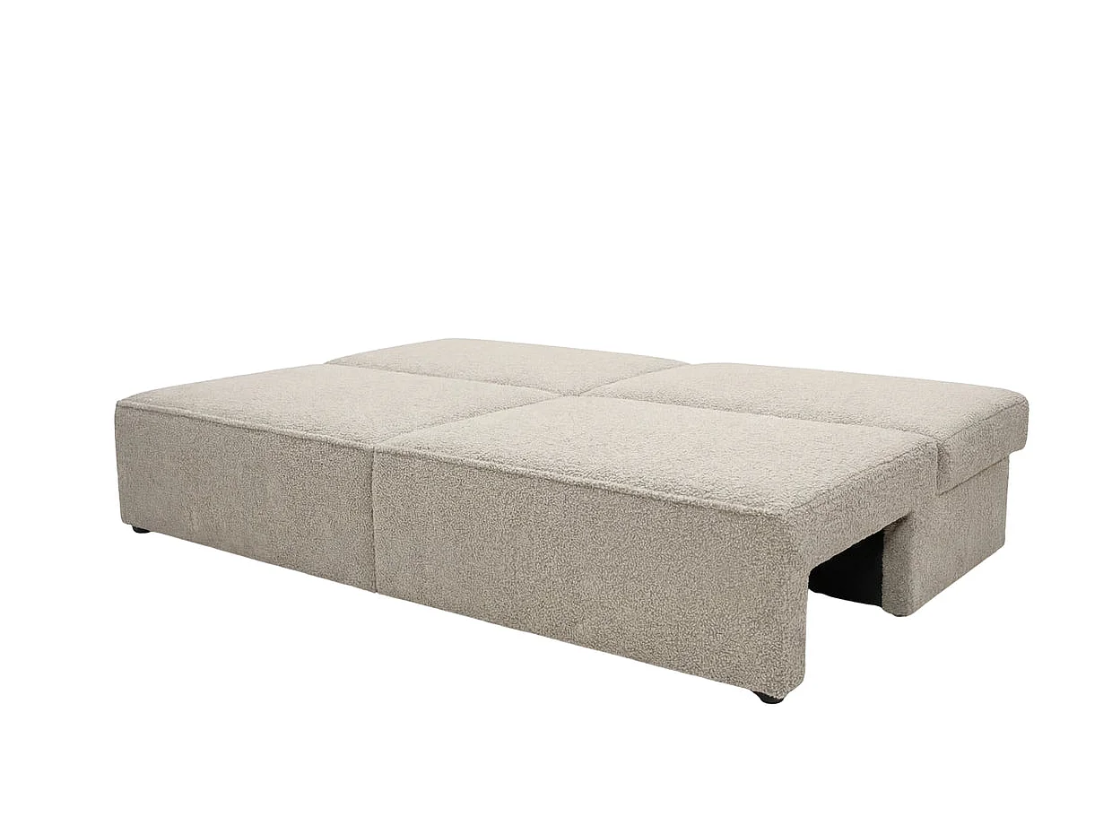 ROMEO MINI - Canapé droit convertible tissu bouclette Beige