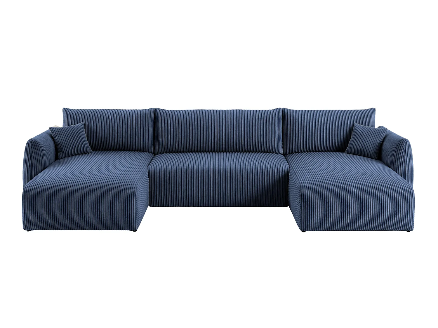 ELIO - 5-zits panorama corduroy slaapbank - Blauw