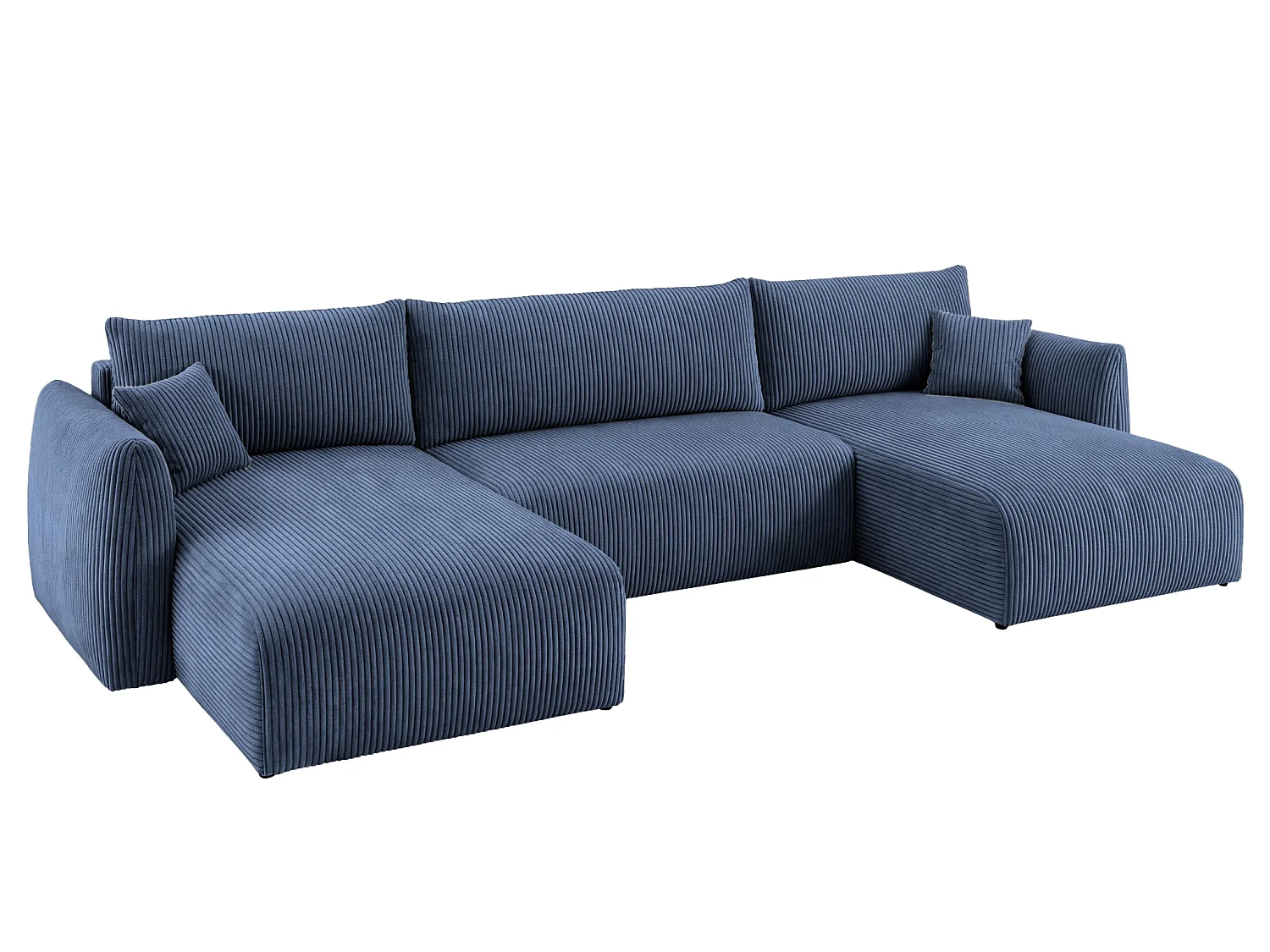 ELIO - 5-zits panorama corduroy slaapbank - Blauw