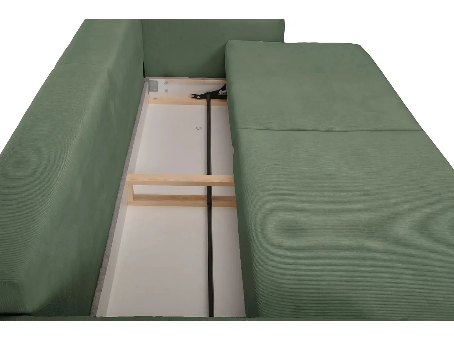 LUMIE - Canapé droit convertible velours côtelé 2 places Vert