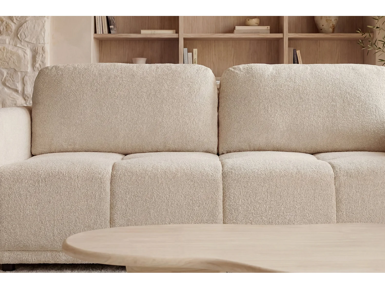 DANA - Canapé droit convertible tissu lisse 3 places - Bleu