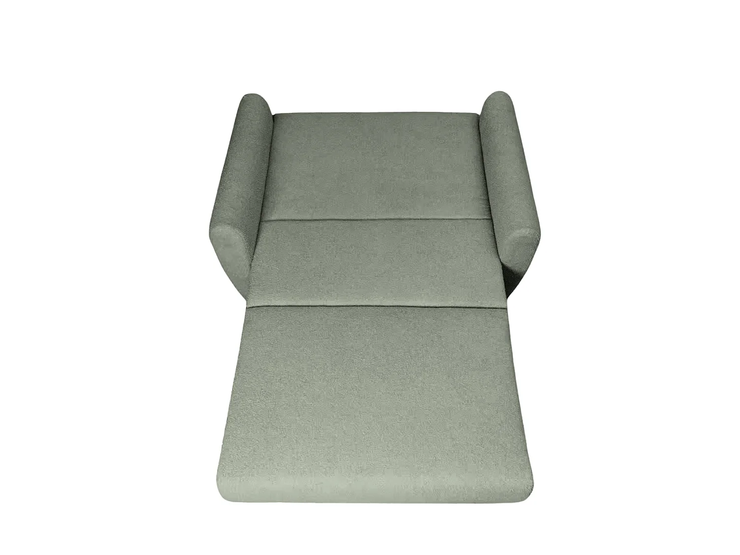 GINA - Canapé droit convertible tissu bouclette 2 places Vert