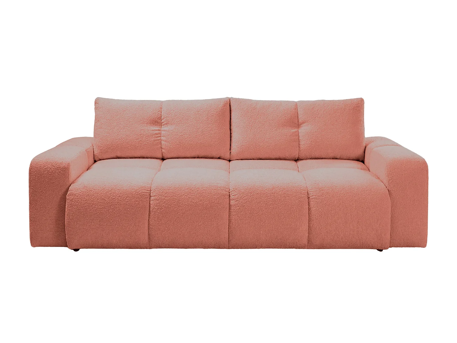 CONSTANCE - 3-zits rechte slaapbank in chenille stof - Terracotta