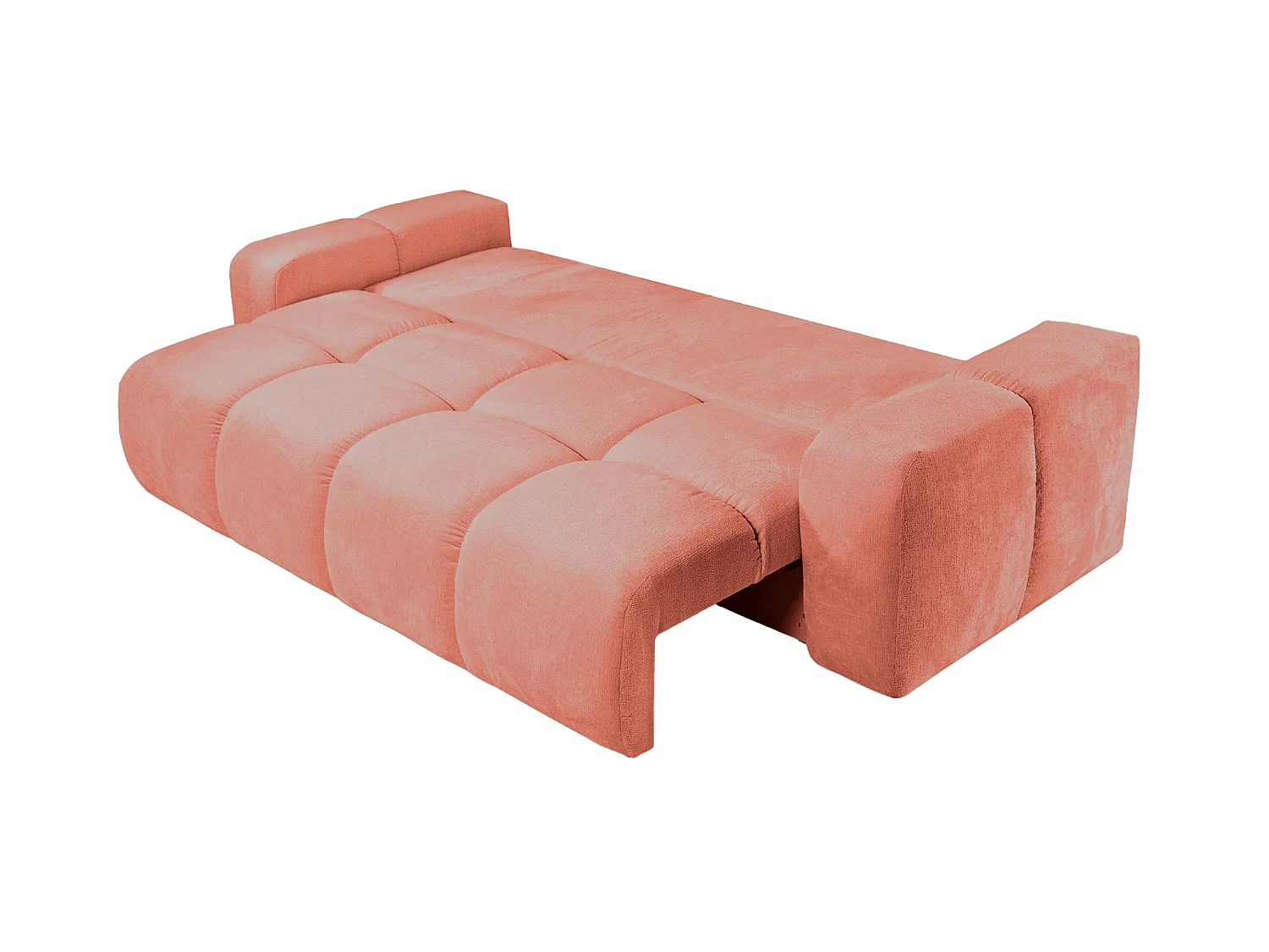 CONSTANCE - 3-zits rechte slaapbank in chenille stof - Terracotta