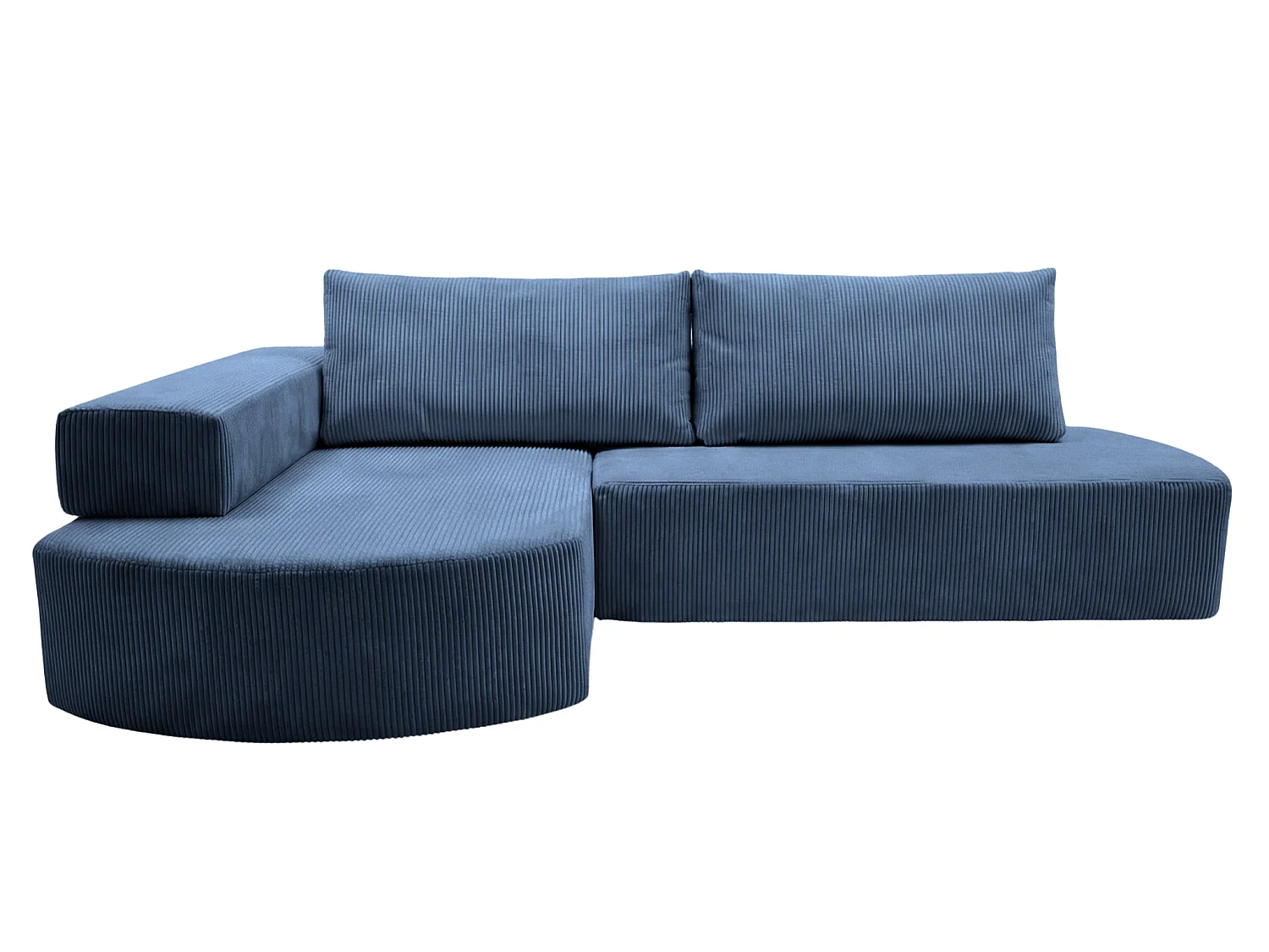 MIREA - 4 zits corduroy hoekbank Links - Blauw