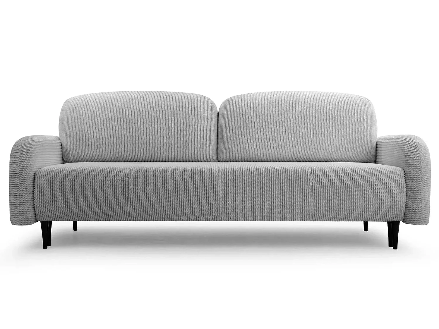 ROXANE - Canapé droit convertible tissu bouclette 2 places Gris