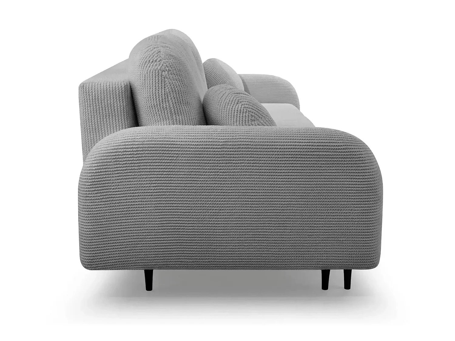 ROXANE - Canapé droit convertible tissu bouclette 2 places Gris