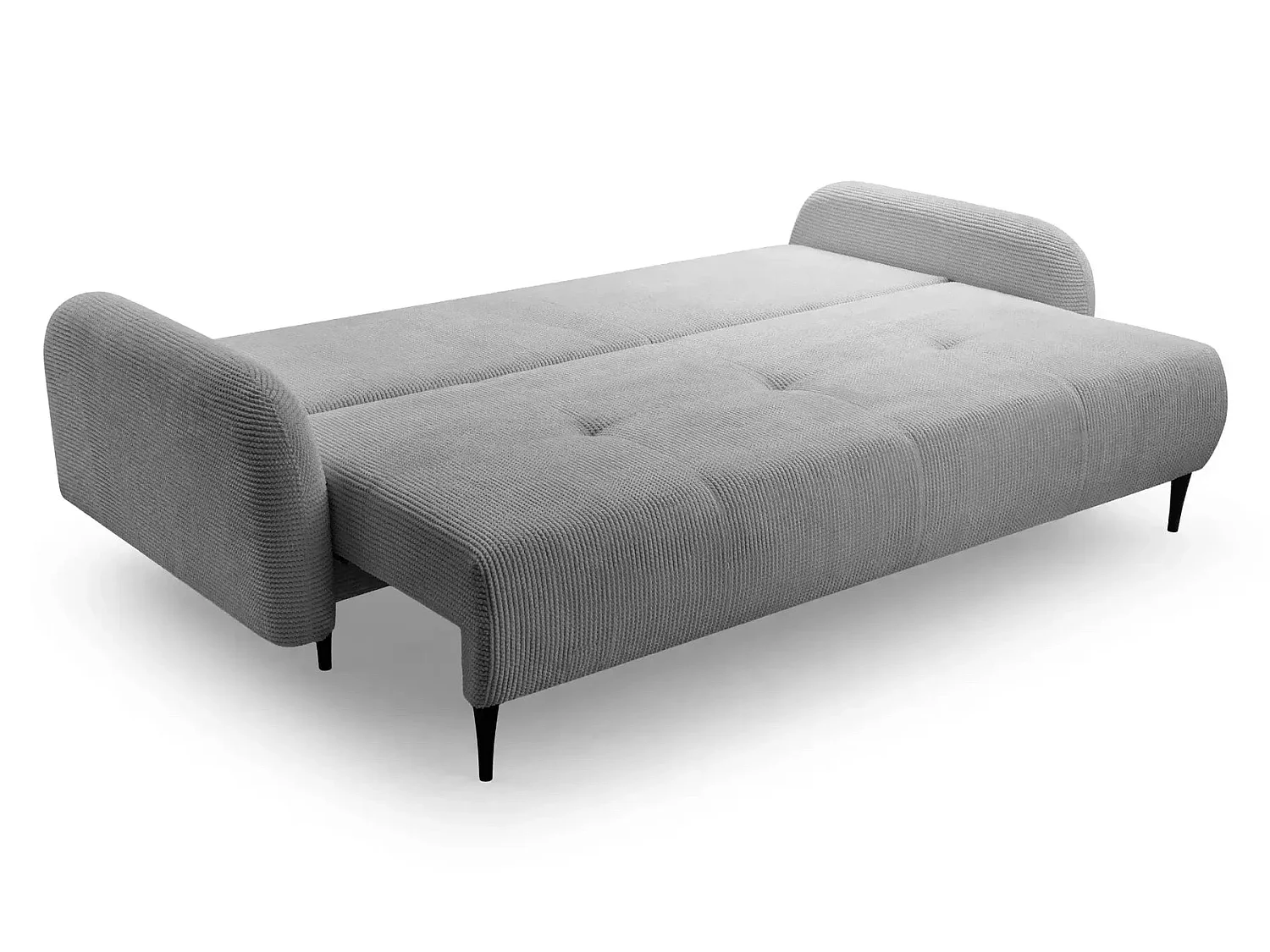 ROXANE - Canapé droit convertible tissu bouclette 2 places Gris