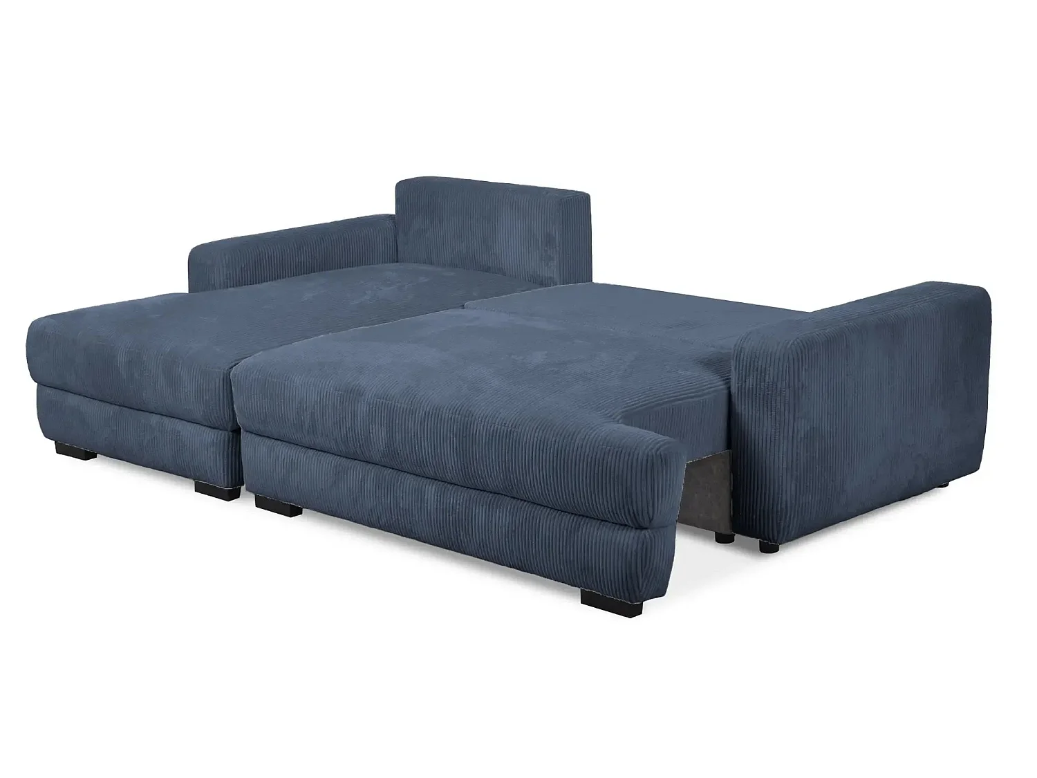 FAUSTINE - 4 zits corduroy hoekbank - Links - Blauw