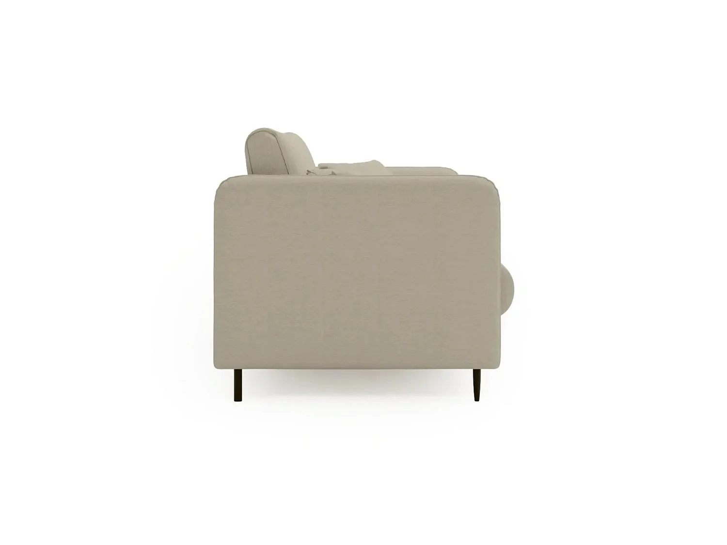 VICKY - Canapé droit convertible tissu lisse 2 places Café