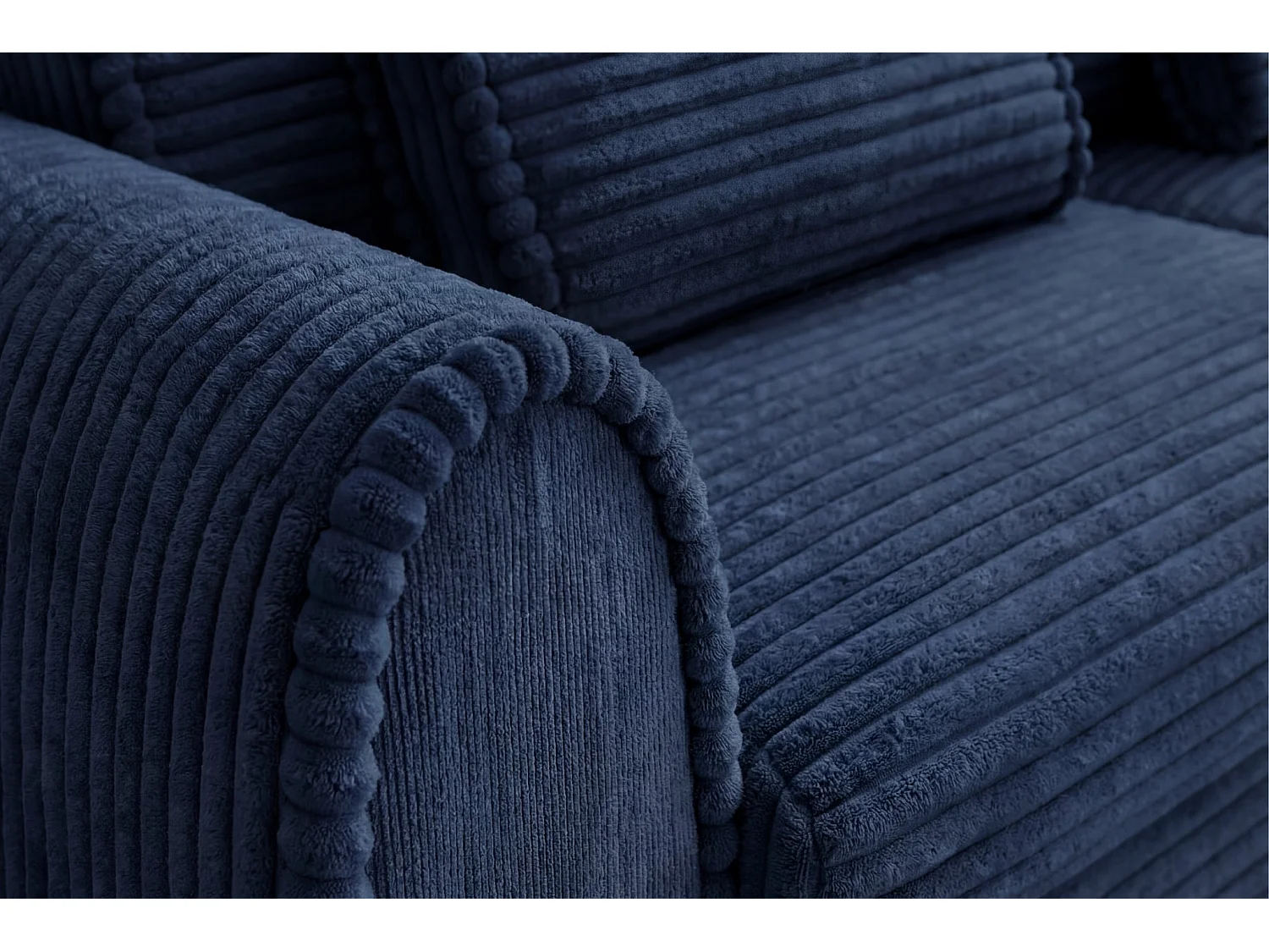 BELLO - 2-zits bi-material rechte slaapbank - Blauw