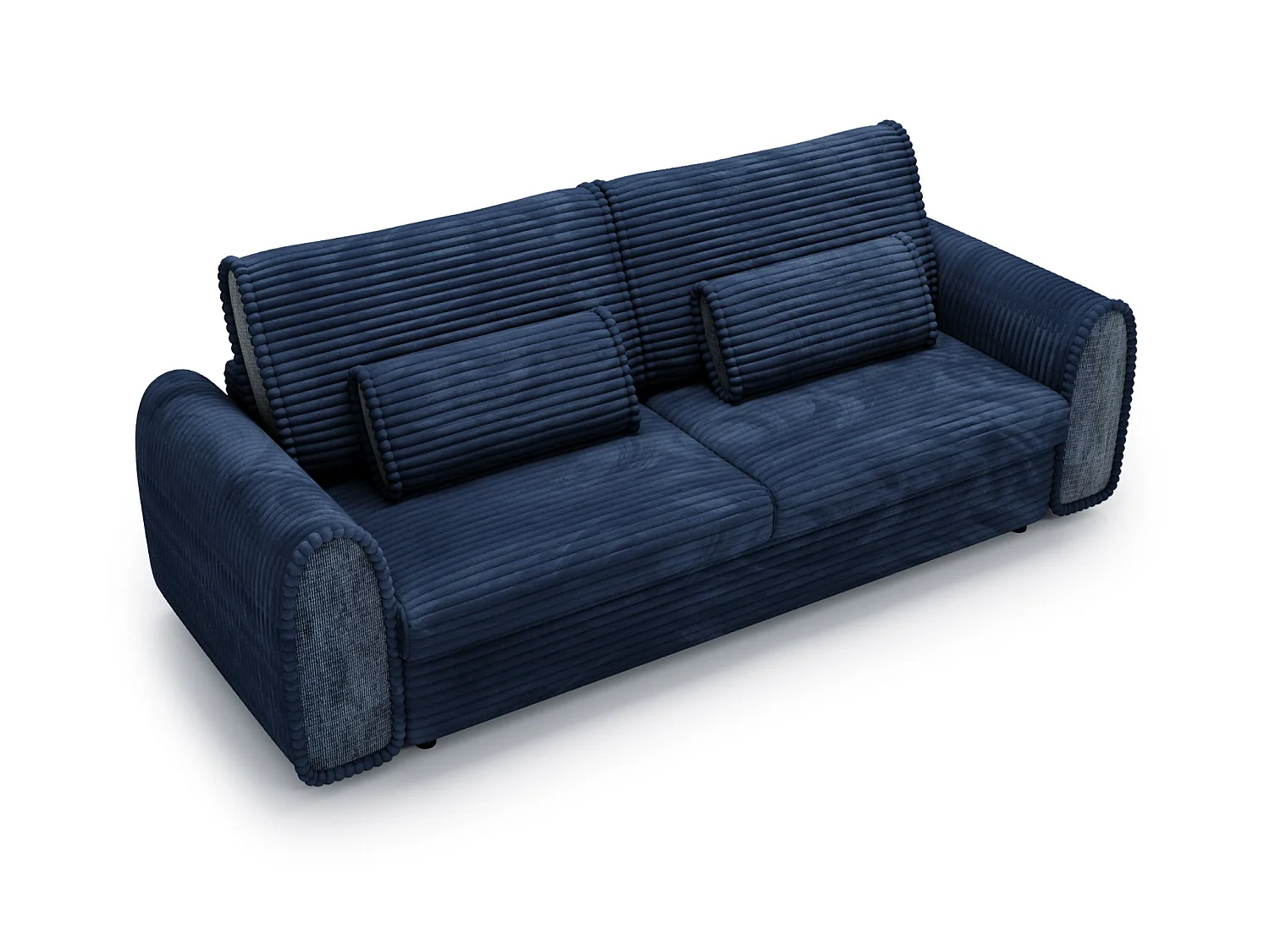 BELLO - 2-zits bi-material rechte slaapbank - Blauw